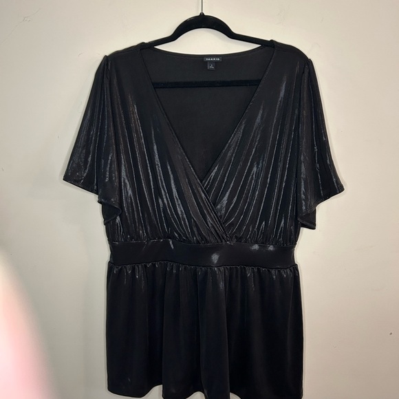 Torrid Size 1 Black Wrap Top - Picture 4 of 5